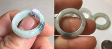 Load image into Gallery viewer, Size 3 1/4 -8 1/4 100% natural type A sunny green/purple jadeite jade band ring group PB122
