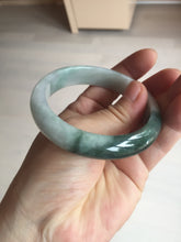 Load image into Gallery viewer, 54.5mm certified 100% natural icy watery oily dark green purple jadeite jade bangle B111-9119
