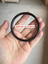 Load image into Gallery viewer, 55-63mm certified 100% Natural dark green black (青玉) slim round cut nephrite group Jade bangle HT106
