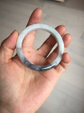 Load image into Gallery viewer, 51.5mm certified Type A 100% Natural black white light green (WuJi) Half Mountain, Half Water(半山半水) Jadeite Jade bangle PB158-5849
