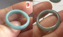 Load image into Gallery viewer, 17.5mm 7 1/4 100% natural type A icy watery green/blue icy watery Guatemala jadeite jade band ring group  BP78
