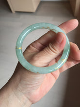 Load image into Gallery viewer, 53mm 100% Natural type A icy watery sunny green carved and golden-painted round cut Jadeite Jade bangle PA173-0228
