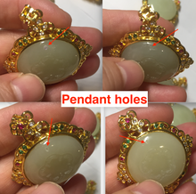 Load image into Gallery viewer, 100% Natural yellow/green Hetian nephrite Jade(和田黄玉) pendant HF84
