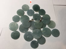 Load image into Gallery viewer, 100% Natural type A dark blue/green/gray round Guatemala Jadeite Jade safe and sound pendant group BF155
