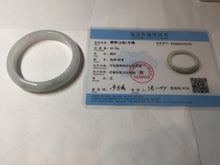 Load image into Gallery viewer, 54.2mm certified 100% natural Type A icy watery light watermelon rind oliy light green/purple/brown( 淡瓜油青) jadeite jade bangle BQ3-8153
