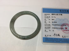 Load image into Gallery viewer, 55mm Certified Type A 100% Natural icy watery light green/dark green/black round cut Jadeite bangle PD109-8541
