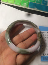 Load image into Gallery viewer, 58.8mm Certified Type A 100% Natural green/purple/brown Jadeite Jade bangle C85-5282
