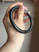 Load image into Gallery viewer, 65mm 100% Natural dark green/black meteorite Stellar Night sky round cut nephrite bangle HF102-8250
