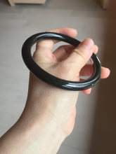 Load image into Gallery viewer, 65mm 100% Natural dark green/black meteorite Stellar Night sky round cut nephrite bangle HF102-8250
