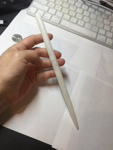 Load image into Gallery viewer, 20.5cm 100% Natural light green white Xiu Jade Serpentine oval style hairpin AW19
