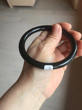 Load image into Gallery viewer, 65mm 100% Natural dark green/black meteorite Stellar Night sky round cut nephrite bangle HF102-8250
