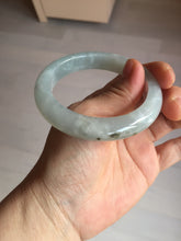 Load image into Gallery viewer, 54.5mm 100% natural type A icy watery light green/brown/black seaweed jadeite jade bangle Y154-5248
