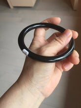 Load image into Gallery viewer, 65mm 100% Natural dark green/black meteorite Stellar Night sky round cut nephrite bangle HF102-8250
