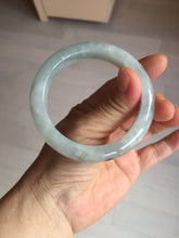 Load image into Gallery viewer, 54.5mm 100% natural type A icy watery light green/brown/black seaweed jadeite jade bangle Y154-5248
