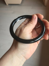 Load image into Gallery viewer, 65mm 100% Natural dark green/black meteorite Stellar Night sky round cut nephrite bangle HF102-8250
