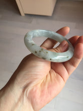 Load image into Gallery viewer, 54.5mm 100% natural type A icy watery light green/brown/black seaweed jadeite jade bangle Y154-5248
