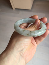 Load image into Gallery viewer, 54.5mm 100% natural type A icy watery light green/brown/black seaweed jadeite jade bangle Y154-5248
