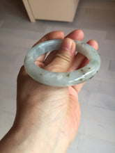 Load image into Gallery viewer, 54.5mm 100% natural type A icy watery light green/brown/black seaweed jadeite jade bangle Y154-5248
