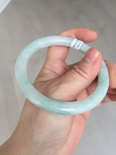 Load image into Gallery viewer, 57mm Certified type A 100% Natural sunny green/white round cut Jadeite bangle BN77-9819
