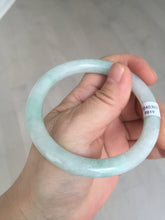 Load image into Gallery viewer, 57mm Certified type A 100% Natural sunny green/white round cut Jadeite bangle BN77-9819
