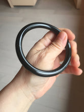 Load image into Gallery viewer, 65mm 100% Natural dark green/black meteorite Stellar Night sky round cut nephrite bangle HF102-8250
