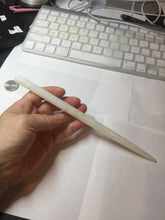 Load image into Gallery viewer, 20.5cm 100% Natural light green white Xiu Jade Serpentine oval style hairpin AW19
