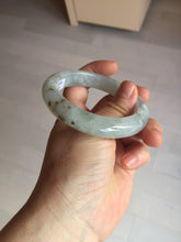 Load image into Gallery viewer, 54.5mm 100% natural type A icy watery light green/brown/black seaweed jadeite jade bangle Y154-5248
