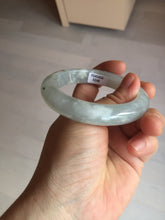 Load image into Gallery viewer, 54.5mm 100% natural type A icy watery light green/brown/black seaweed jadeite jade bangle Y154-5248
