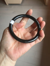 Load image into Gallery viewer, 65mm 100% Natural dark green/black meteorite Stellar Night sky round cut nephrite bangle HF102-8250
