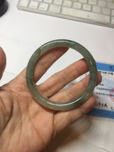 Load image into Gallery viewer, 55mm Certified Type A 100% Natural icy watery light green/dark green/black round cut Jadeite bangle PD109-8541
