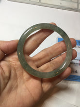 Load image into Gallery viewer, 55mm Certified Type A 100% Natural icy watery light green/dark green/black round cut Jadeite bangle PD109-8541
