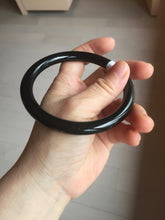 Load image into Gallery viewer, 65mm 100% Natural dark green/black meteorite Stellar Night sky round cut nephrite bangle HF102-8250
