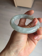 Load image into Gallery viewer, 54.5mm 100% natural type A icy watery light green/brown/black seaweed jadeite jade bangle Y154-5248
