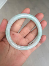 Load image into Gallery viewer, 57mm Certified type A 100% Natural sunny green/white round cut Jadeite bangle BN77-9819
