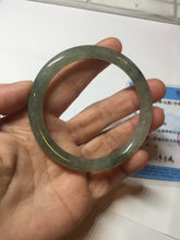 Load image into Gallery viewer, 55mm Certified Type A 100% Natural icy watery light green/dark green/black round cut Jadeite bangle PD109-8541
