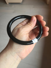 Load image into Gallery viewer, 65mm 100% Natural dark green/black meteorite Stellar Night sky round cut nephrite bangle HF102-8250
