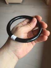 Load image into Gallery viewer, 65mm 100% Natural dark green/black meteorite Stellar Night sky round cut nephrite bangle HF102-8250
