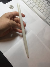 Load image into Gallery viewer, 20.5cm 100% Natural light green white Xiu Jade Serpentine oval style hairpin AW19
