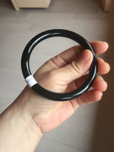Load image into Gallery viewer, 65mm 100% Natural dark green/black meteorite Stellar Night sky round cut nephrite bangle HF102-8250

