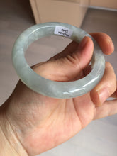 Load image into Gallery viewer, 54.5mm 100% natural type A icy watery light green/brown/black seaweed jadeite jade bangle Y154-5248
