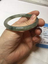 Load image into Gallery viewer, 55mm Certified Type A 100% Natural icy watery light green/dark green/black round cut Jadeite bangle PD109-8541
