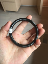 Load image into Gallery viewer, 59.5mm 100% Natural dark green/black meteorite Stellar Night sky round cut nephrite bangle HF101-8251

