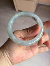 Load image into Gallery viewer, 54.5mm 100% natural type A icy watery light green/brown/black seaweed jadeite jade bangle Y154-5248
