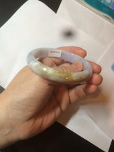 Load image into Gallery viewer, 52.5mm certified type A 100% Natural light green/yellow/purple oval jadeite jade bangle AF81-2520

