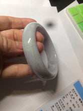 Load image into Gallery viewer, 58.5mm 100% natural type A certified light green/purple jadeite jade bangle W91-0734
