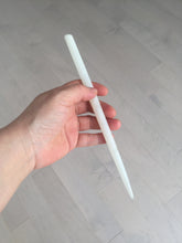 Load image into Gallery viewer, 20.5cm 100% Natural light green white Xiu Jade Serpentine oval style hairpin AW19
