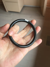 Load image into Gallery viewer, 59.5mm 100% Natural dark green/black meteorite Stellar Night sky round cut nephrite bangle HF101-8251

