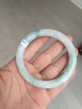 Load image into Gallery viewer, 55mm Certified type A 100% Natural sunny green/white round cut Jadeite bangle BN76
