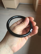 Load image into Gallery viewer, 59.5mm 100% Natural dark green/black meteorite Stellar Night sky round cut nephrite bangle HF101-8251
