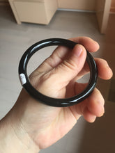 Load image into Gallery viewer, 59.5mm 100% Natural dark green/black meteorite Stellar Night sky round cut nephrite bangle HF101-8251
